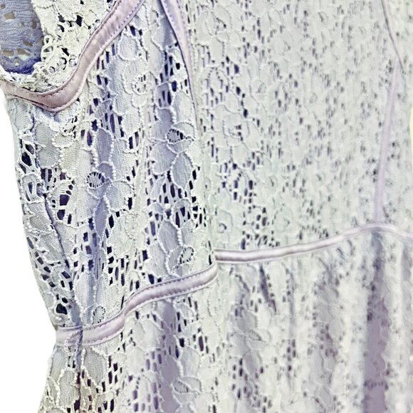 Motherhood Maternity Lace Midi Dress Fit & Flare Short Sleeve Mom To Be Medium - Picture 9 of 10